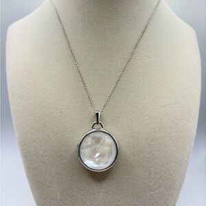 Spartina 449 Silver Necklace with Iridescent Locket Pendant